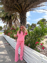 Pink Coastline Stripe Set - Pink/Orange