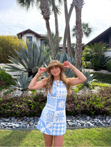 Sunwashed Tile Linen Mini Romper