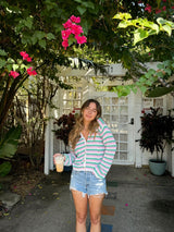 Pastel Lover Striped Crochet Cardigan