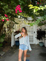 Pastel Lover Striped Crochet Cardigan