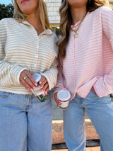 Sunhoney Girl Cardigan - Pink Stripe