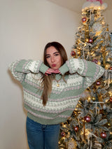 Matcha & Cream Chenille Sweater
