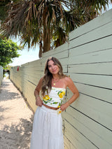 Limoncello Linen Crop Tube Top