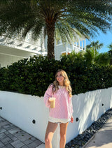 It Girl Pink Striped Sweater