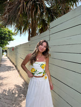 Limoncello Linen Crop Tube Top