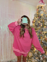 Pink Sugar Striped Sweat Set