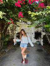 Pastel Lover Striped Crochet Cardigan