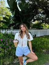 Dream On Eyelet Tie Top