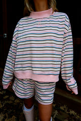 Sunhoney Striped Dream Mockneck Set