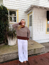 Changing Seasons Striped Chenille Sweater - Brown