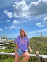 Sunhoney Retro Palm Tshirt - Purple