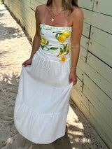 Limoncello Linen Crop Tube Top