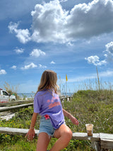 Sunhoney Retro Palm Tshirt - Purple