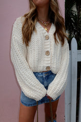 Toasted Marshmallow Crop Cardigan