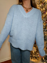 Winter Blues V-Neck Sweater