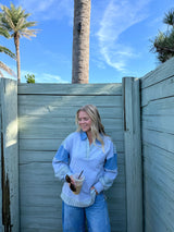 Free Spirit French Terry Sweater - Blue