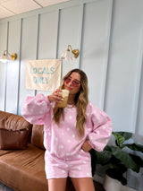Polka Dot Dreams Lounge Set - Pink