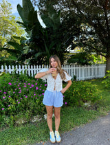 Dream On Eyelet Tie Top