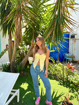 Eyes On Me Satin Twist Tube Top