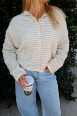 Sunhoney Girl Cardigan - Cream Stripe