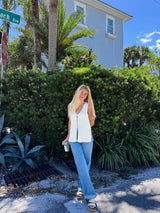 Girl Next Door Side Slit Knit Top