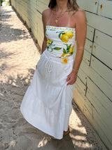 Limoncello Linen Crop Tube Top