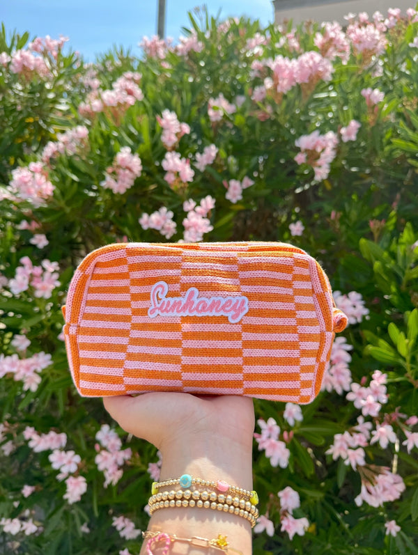 Sunhoney Pink/Orange Cosmetic Bag