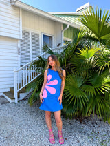 Hibiscus Bloom Linen Cutout Dress