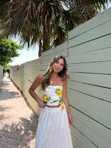 Limoncello Linen Crop Tube Top