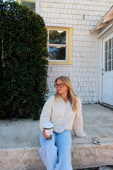 Sunhoney Girl Cardigan - Cream Stripe