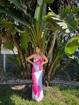 Island Bloom Mesh Maxi Dress