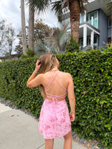 Pink Champagne Beaded Mini Dress