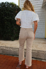 Everyday Essential Crop Beige Jeans