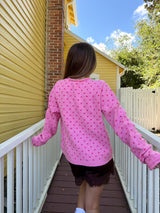 Spotted Polka Dot Cardigan - Pink