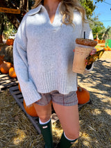Easy Does It Collared Sweater - Grey
