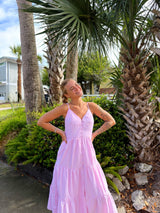 Blush Breeze Striped Maxi Dress - Pink