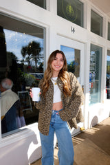 Main Character Leopard Denim Jacket