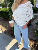 Palm Coast Ivory Knit Poncho