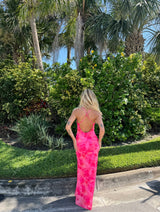 Spicy Sangria Fuchsia Mesh Maxi Dress