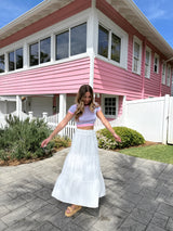 Girly Girl Tiered White Maxi Skirt