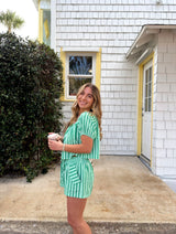 Lucky You Striped Set - Green