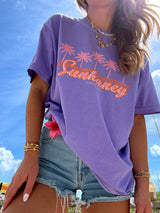 Sunhoney Retro Palm Tshirt - Purple