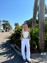 Let's Escape White Linen Pants