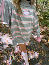 Sunhoney Striped Mockneck - Pink/Grey
