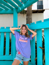 Sunhoney Retro Palm Tshirt - Purple