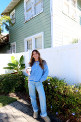 Sunhoney Girl Cardigan - Blue Stripe