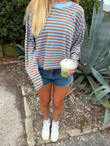 Seeing Stripes Long Sleeve - Blue/Brown