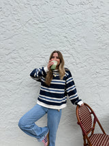 Blueberry Chai Striped Sweater