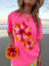 Sunhoney Hibsicus Punch Tshirt - Neon Pink