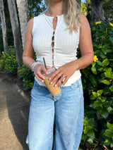 Made You Look Front Button Top